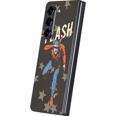 DC Comics The Flash Retro Action Pose Galaxy Z Fold5 5G Skin