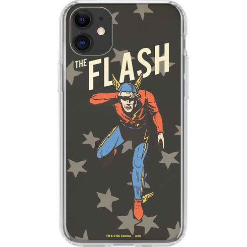 DC Comics The Flash Retro Action Pose iPhone 11 Clear Case