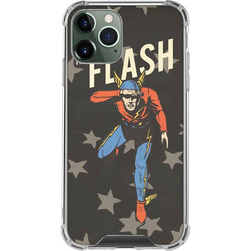 DC Comics The Flash Retro Action Pose iPhone 11 Pro Max Clear Case