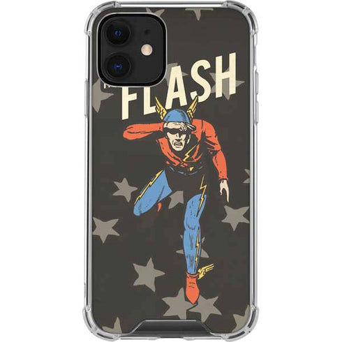 DC Comics The Flash Retro Action Pose iPhone 12 Clear Case
