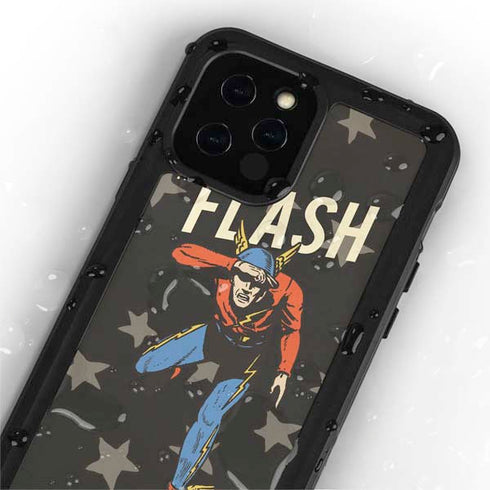 DC Comics The Flash Retro Action Pose iPhone 12 Pro Waterproof Case