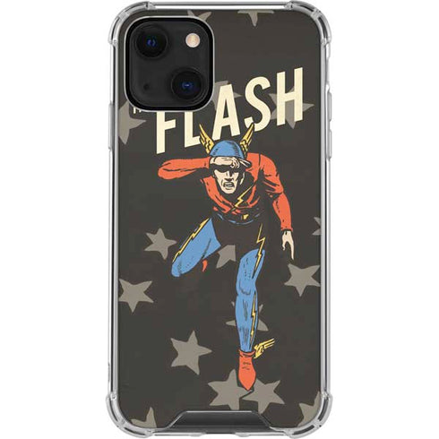DC Comics The Flash Retro Action Pose iPhone 13 Mini Clear Case