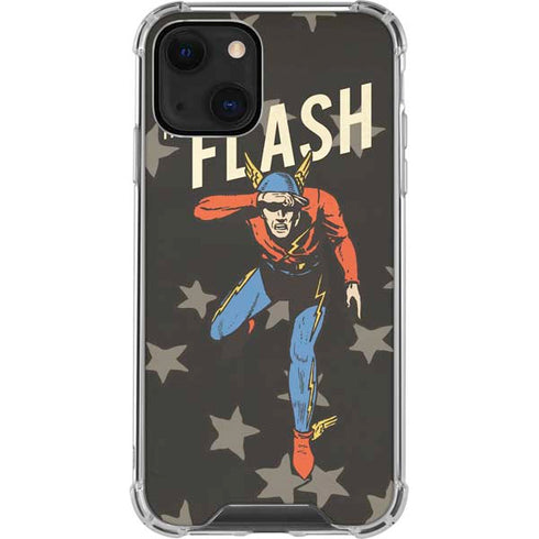 DC Comics The Flash Retro Action Pose iPhone 14 Clear Case