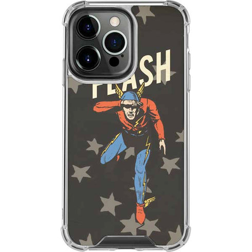 DC Comics The Flash Retro Action Pose iPhone 15 Pro Clear Case