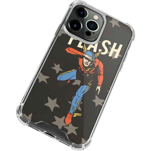 DC Comics The Flash Retro Action Pose iPhone 15 Pro Clear Case