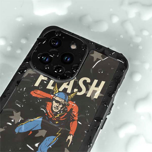 DC Comics The Flash Retro Action Pose iPhone 14 Pro Max Waterproof Case