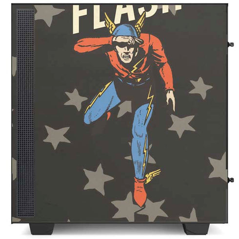 DC Comics The Flash Retro Action Pose NZXT H510 Compact ATX Mid-Tower Case Skin