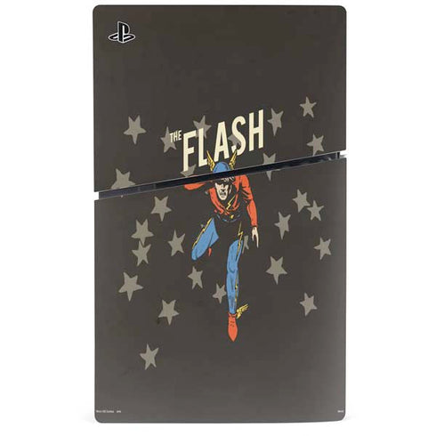 DC Comics The Flash Retro Action Pose PS5 Slim Disk Console Skin