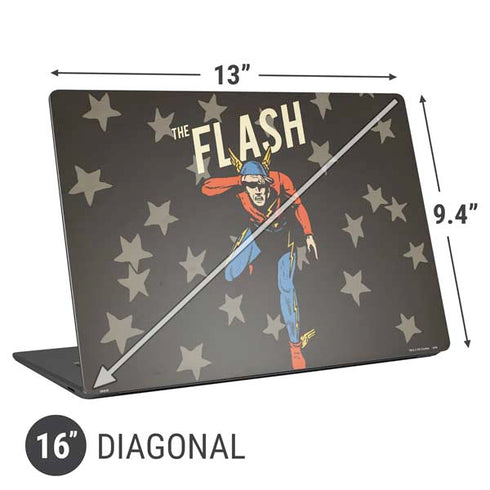 DC Comics The Flash Retro Action Pose Universal Laptop 16in (13 x 9.4in) Skin