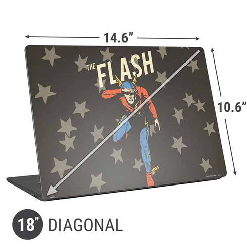 DC Comics The Flash Retro Action Pose Universal Laptop 18in (14.6 x 10.6in) Skin