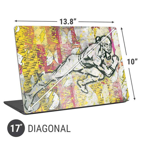 DC Comics The Flash Retro Abstract Running Pose Universal Laptop 17in (13.8 x 10in) Skin
