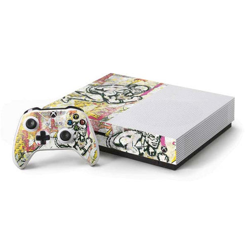 DC Comics The Flash Retro Abstract Running Pose Xbox One S Console and Controller Bundle Skin