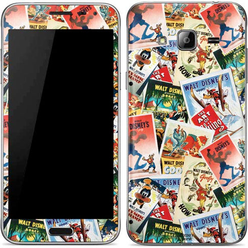 Disney Friends Retro Goofy Stamps Art Galaxy J3 Skin