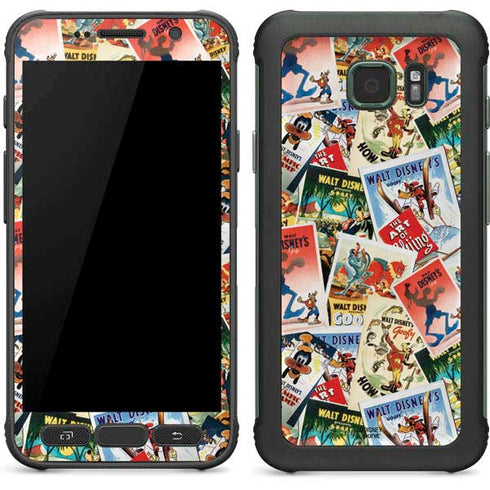 Disney Friends Retro Goofy Stamps Art Galaxy S7 Active Skin