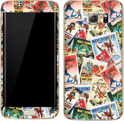 Disney Friends Retro Goofy Stamps Art Galaxy S7 Edge Skin