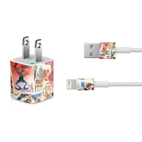 Disney Friends Retro Goofy Stamps Art iPhone Charger (5W USB) Skin