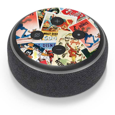 Disney Friends Retro Goofy Stamps Art Amazon Echo Dot Skin