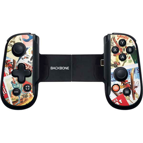 Disney Friends Retro Goofy Stamps Art Backbone One for iPhone Game Controller Skin