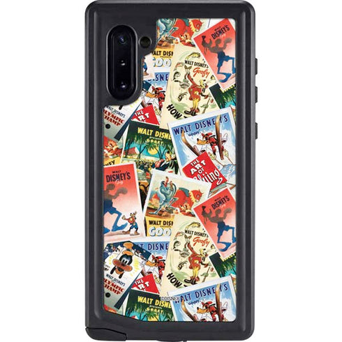 Disney Friends Retro Goofy Stamps Art Galaxy Note 10 Waterproof Case