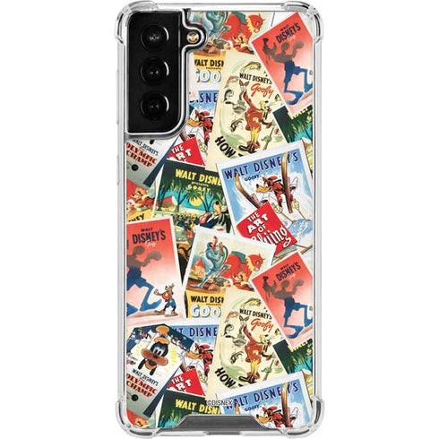Disney Friends Retro Goofy Stamps Art Galaxy S21 FE Clear Case