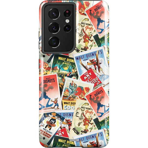 Disney Friends Retro Goofy Stamps Art Galaxy S21 Ultra 5G Pro Case