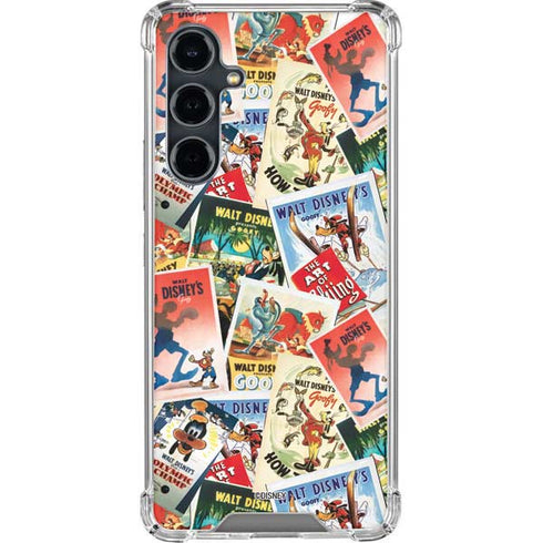 Disney Friends Retro Goofy Stamps Art Galaxy S23 FE Clear Case