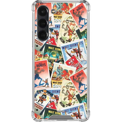 Disney Friends Retro Goofy Stamps Art Galaxy S23 Plus Clear Case