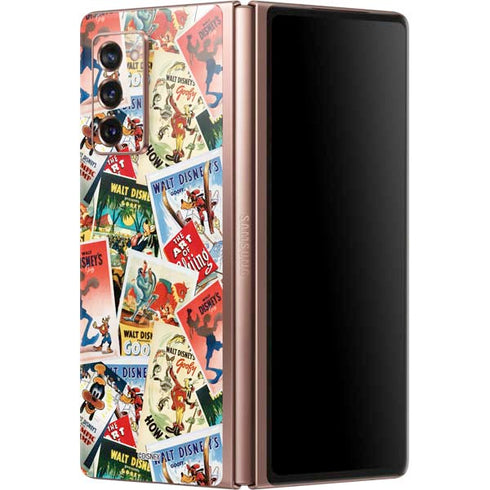 Disney Friends Retro Goofy Stamps Art Galaxy Z Fold2 5G Skin