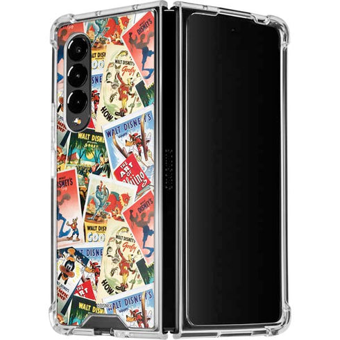 Disney Friends Retro Goofy Stamps Art Galaxy Z Fold4 5G Clear Case