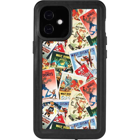Disney Friends Retro Goofy Stamps Art iPhone 12 Mini Waterproof Case