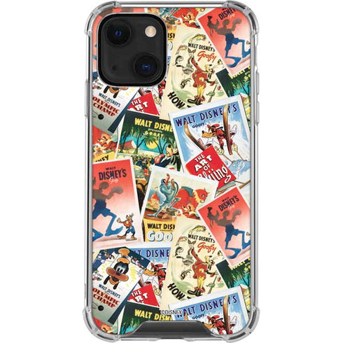 Disney Friends Retro Goofy Stamps Art iPhone 13 Mini Clear Case