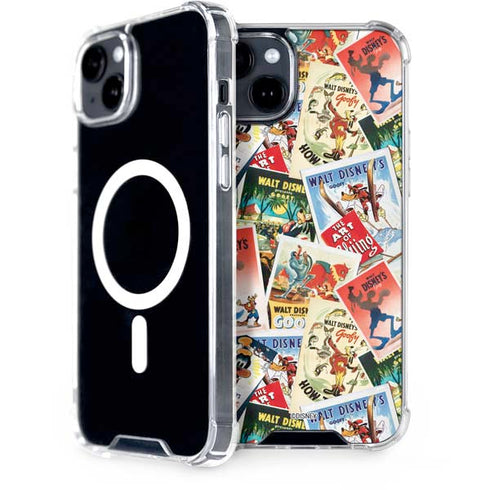 Disney Friends Retro Goofy Stamps Art iPhone 15 Plus MagSafe Case