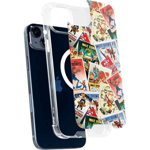 Disney Friends Retro Goofy Stamps Art iPhone 15 Plus MagSafe Case