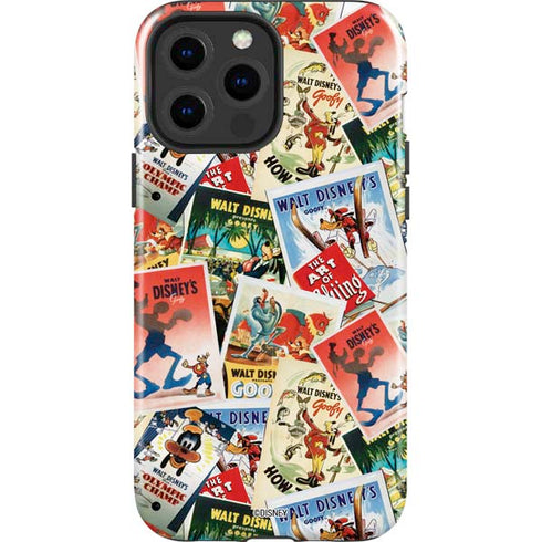 Disney Friends Retro Goofy Stamps Art iPhone 15 Pro Max Impact Case
