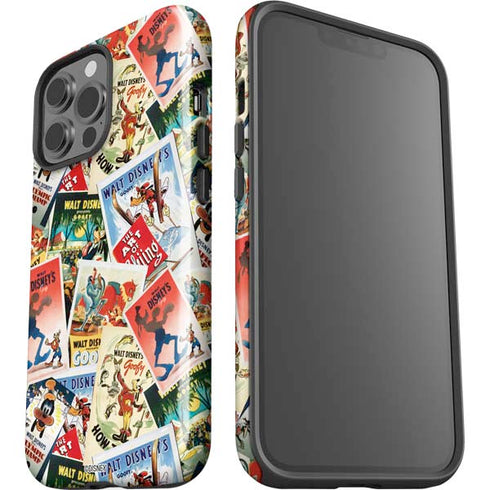 Disney Friends Retro Goofy Stamps Art iPhone 15 Pro Max Impact Case