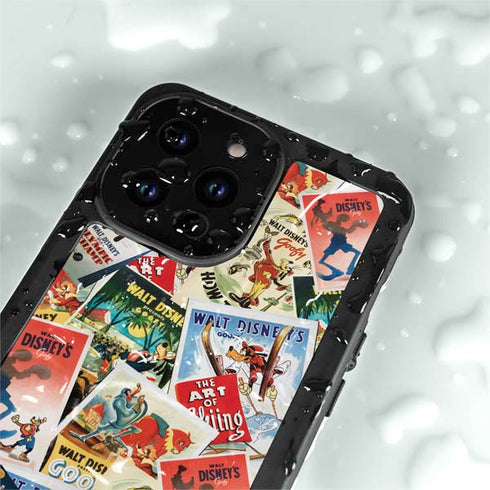 Disney Friends Retro Goofy Stamps Art iPhone 14 Pro Max Waterproof Case