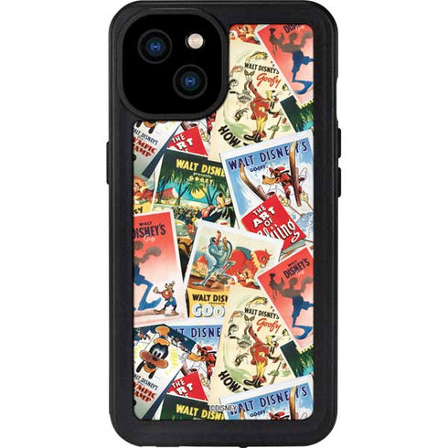 Disney Friends Retro Goofy Stamps Art iPhone 15 Plus Waterproof Case
