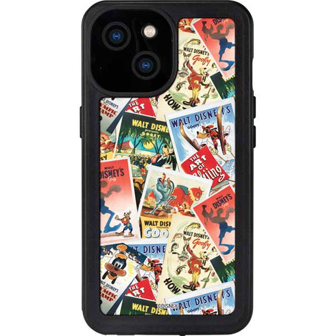 Disney Friends Retro Goofy Stamps Art iPhone 15 Waterproof Case