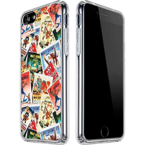 Disney Friends Retro Goofy Stamps Art iPhone SE (2nd & 3rd Gen) Clear Case