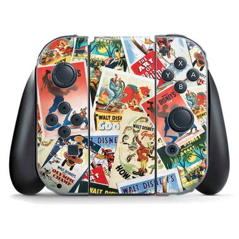 Disney Friends Retro Goofy Stamps Art Nintendo Switch (2017-2021) Joy-Con Controller Skin