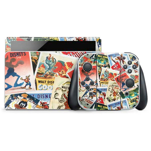 Disney Friends Retro Goofy Stamps Art Nintendo Switch OLED (2021) Skin