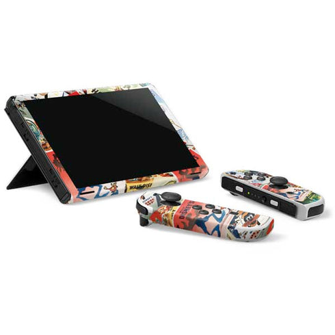 Disney Friends Retro Goofy Stamps Art Nintendo Switch OLED (2021) Skin