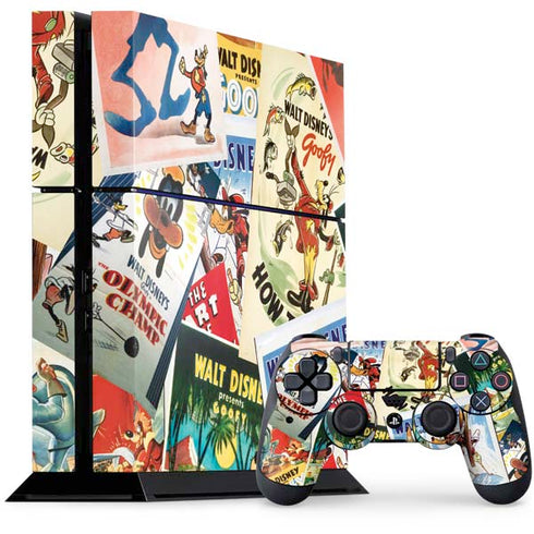 Disney Friends Retro Goofy Stamps Art PS4 Console and Controller Bundle Skin