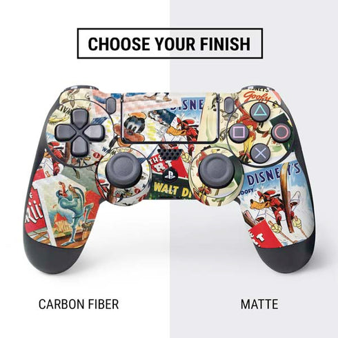 Disney Friends Retro Goofy Stamps Art PS4 Controller Skin
