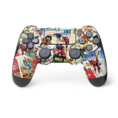 Disney Friends Retro Goofy Stamps Art PS4 Pro/Slim Controller Skin