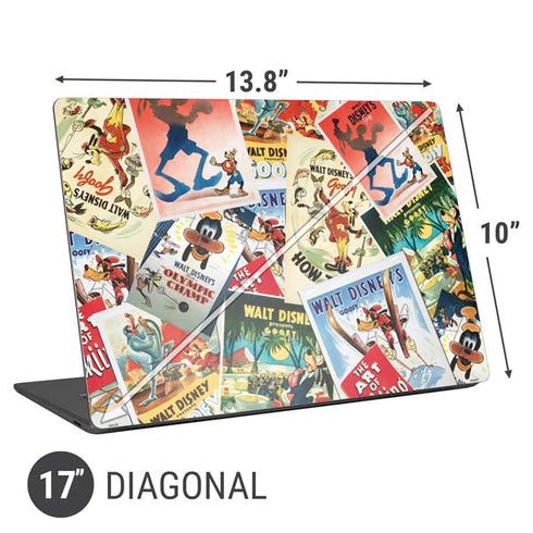 Disney Friends Retro Goofy Stamps Art Universal Laptop 17in (13.8 x 10in) Skin