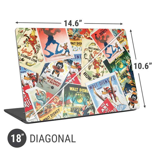 Disney Friends Retro Goofy Stamps Art Universal Laptop 18in (14.6 x 10.6in) Skin