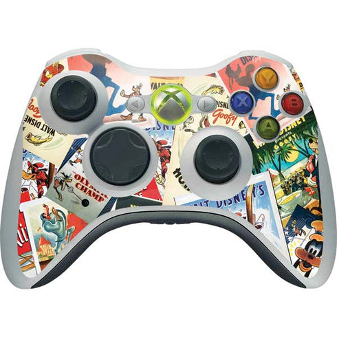 Disney Friends Retro Goofy Stamps Art Xbox 360 Wireless Controller Skin