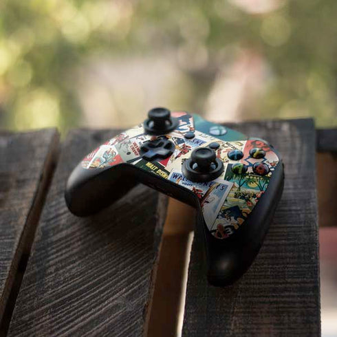 Disney Friends Retro Goofy Stamps Art Xbox One Controller Skin