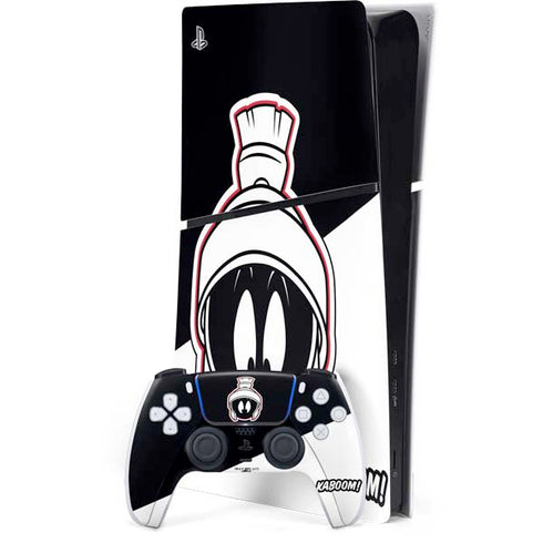 Looney Tunes Retro Marvin The Martian PS5 Slim Digital Edition Console Skin